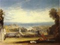 Vista desde la terraza de una villa en Niton Isle of Wight desde el paisaje del boceto del paisaje de Turner